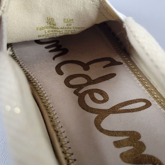 Sam Edelman Kassie Espadrilles Womens Size 10 M Slip-On Natural metallic weave - Picture 10 of 15